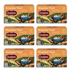 Celestial Seasonings Sleepytime Peach tea box front highlighting peach flavor