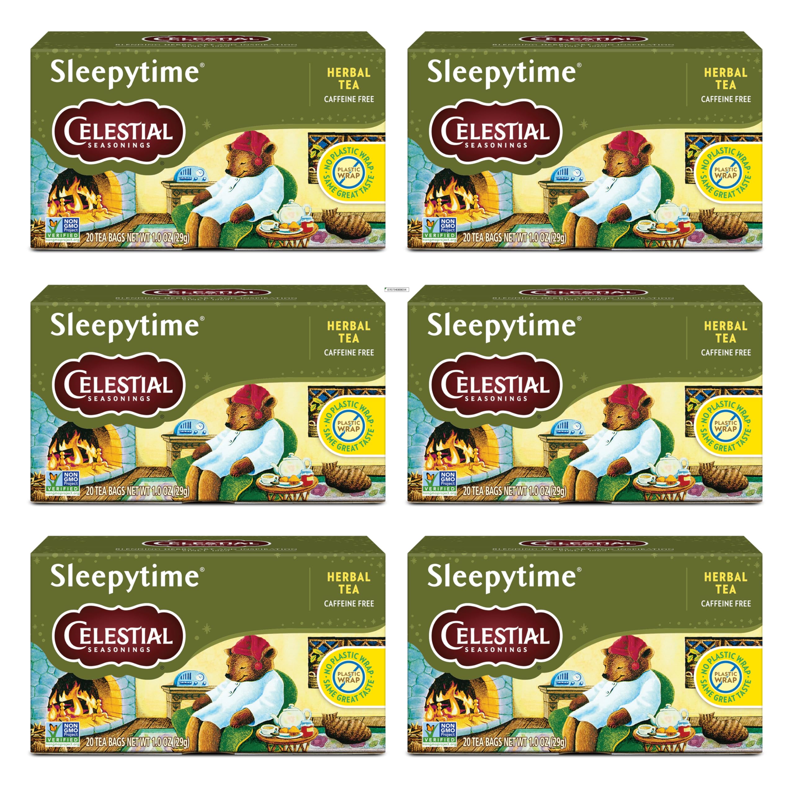 Celestial Seasonings Sleepytime box front suggesting a soothing bedtime ritual.