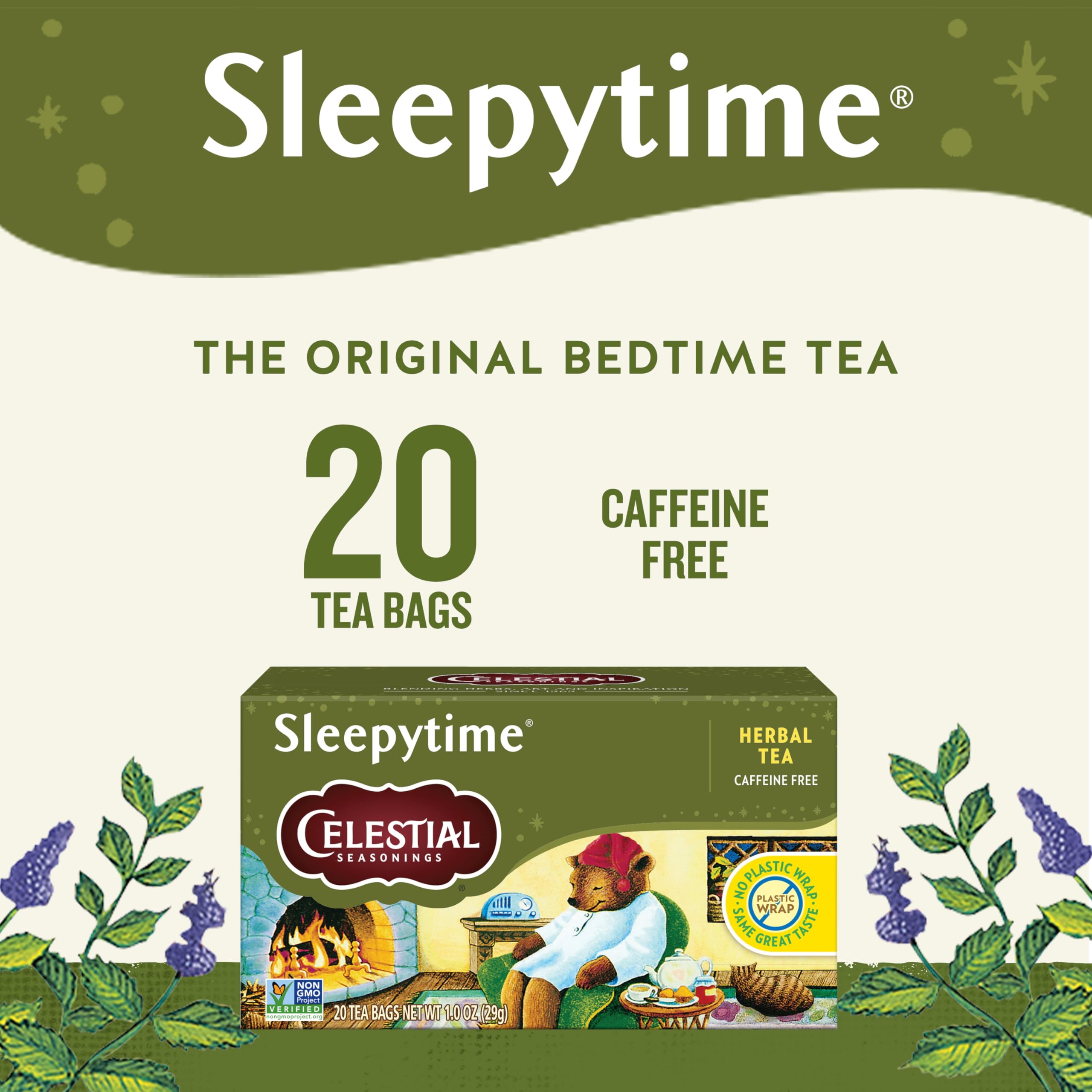 Sleepytime tea cup with steam ready for winding down.