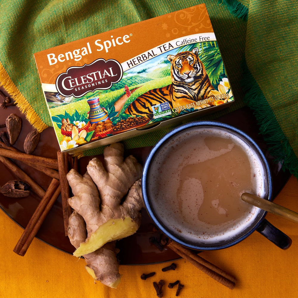 Celestial Seasonings Sleepytime cup steeping for calm nighttime
