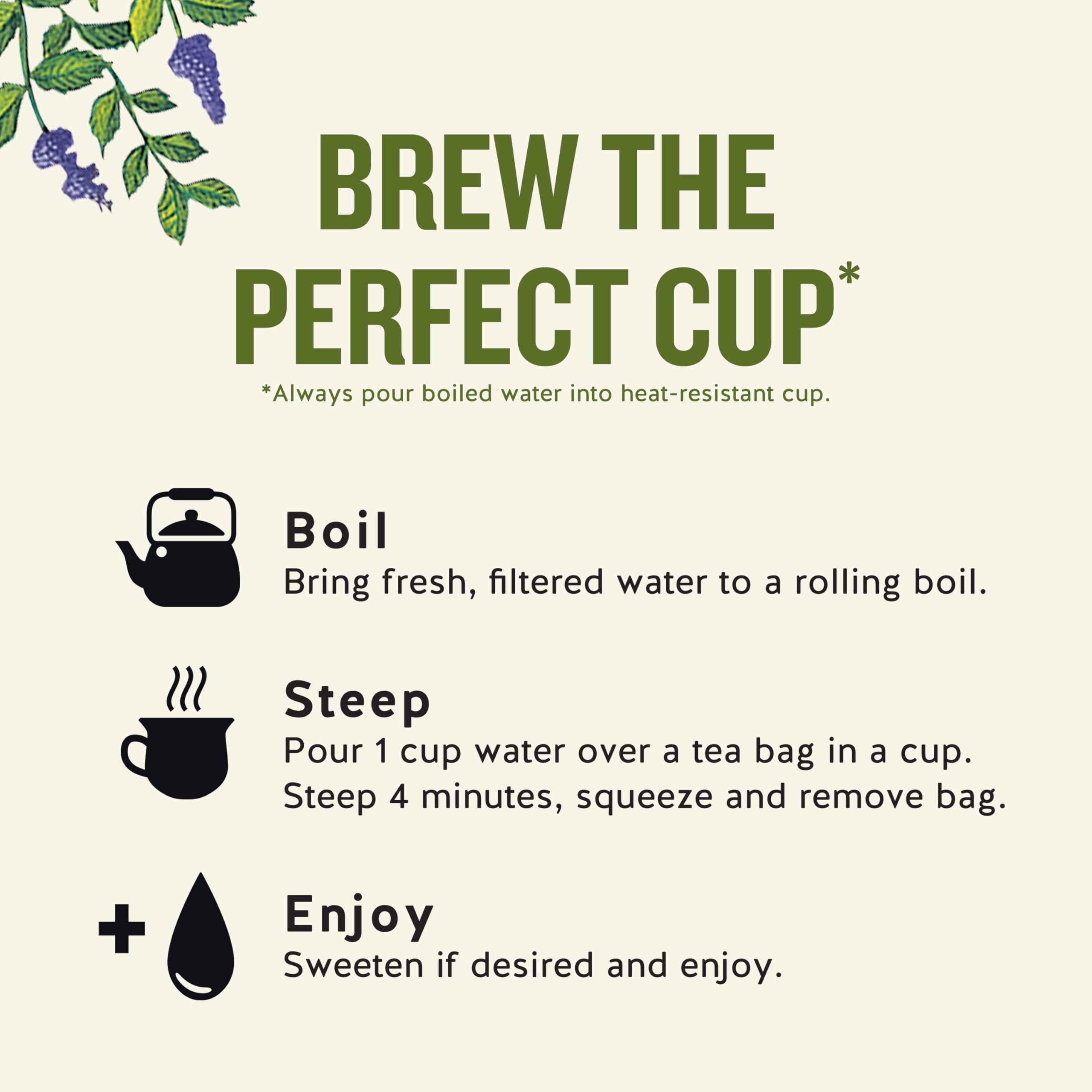 Sleepytime herbal blend with soothing botanicals for night use.