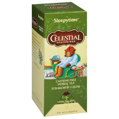 Close-up Sleepytime mug with steam, inviting a comforting, herbal moment