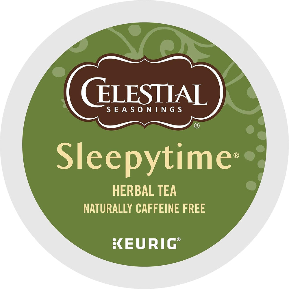 Celestial Seasonings Sleepytime packaging close-up highlighting chamomile and spearmint