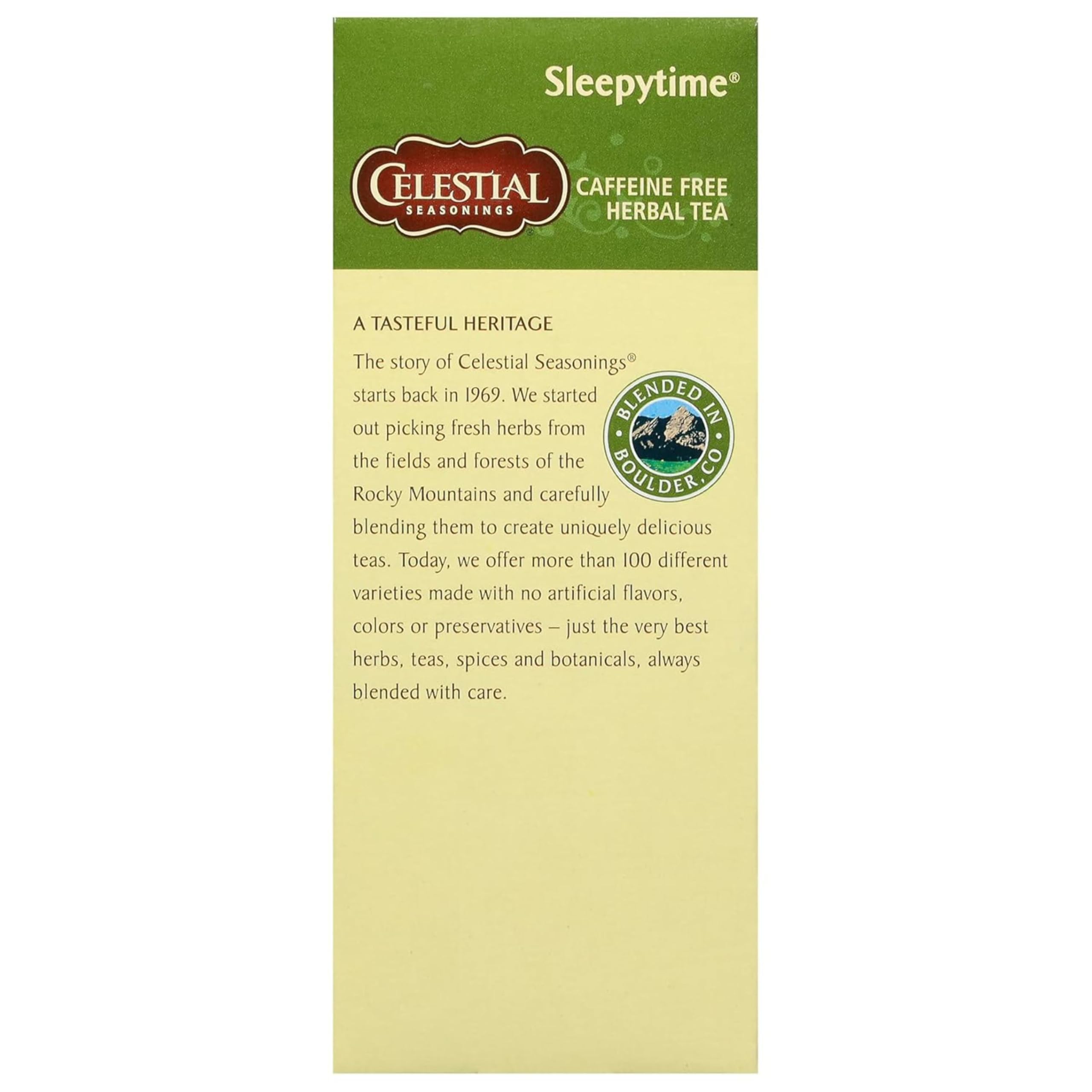 Packaging variant with Sleepytime label, reflecting a classic herbal ritual
