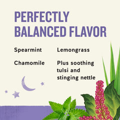Celestial Seasonings Sleepytime Tea tulsi and mint leaves emphasize freshness