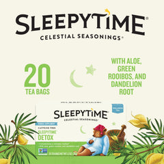 Celestial Seasonings Sleepytime Wellness Detox Tea steeping cup inviting relaxation.