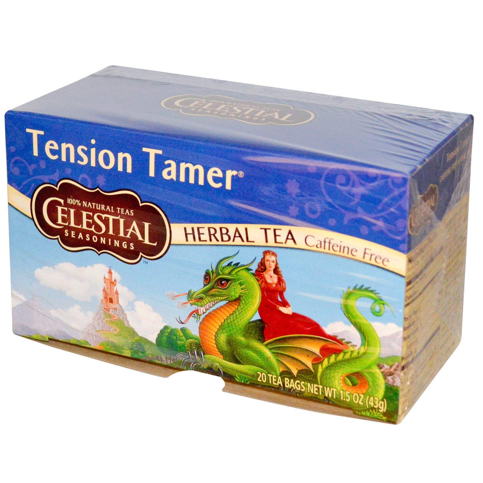 Celestial Seasonings Tea Herb Tension Tamer3 brewing in a cup for calming aroma