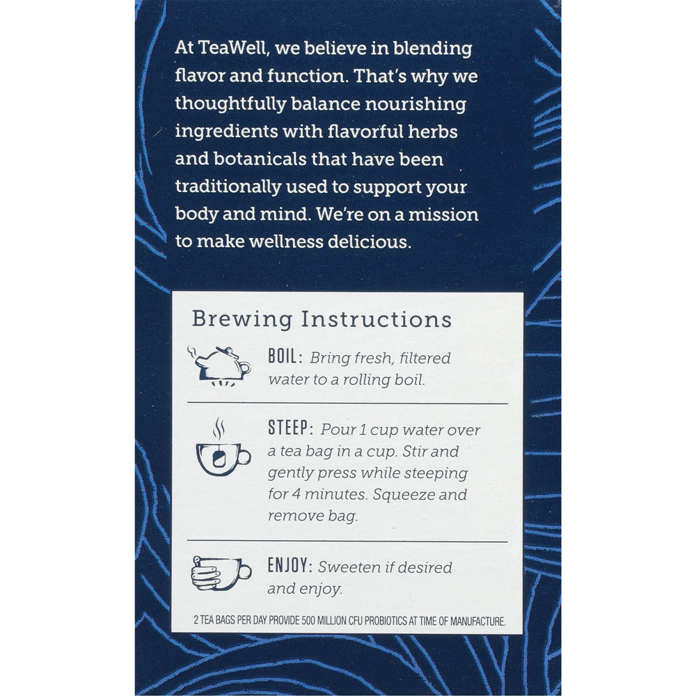 Organic green banana and oats provide prebiotic fiber in TeaWell Gut Health for gut-friendly support.