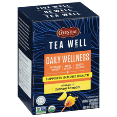 Cup steaming TeaWell Honey Lemon during steeping for a comforting caffeine-free moment