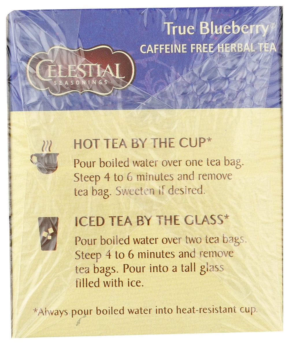 Celestial Seasonings True Blueberry Tea hot-steep steam, inviting aroma