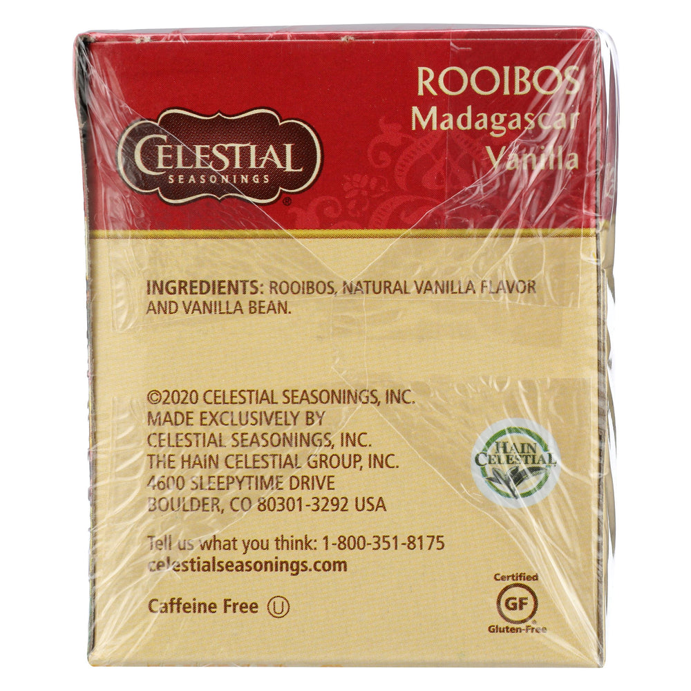 Celestial Seasonings Vanilla Rooibos is a caffeine-free option for any time.