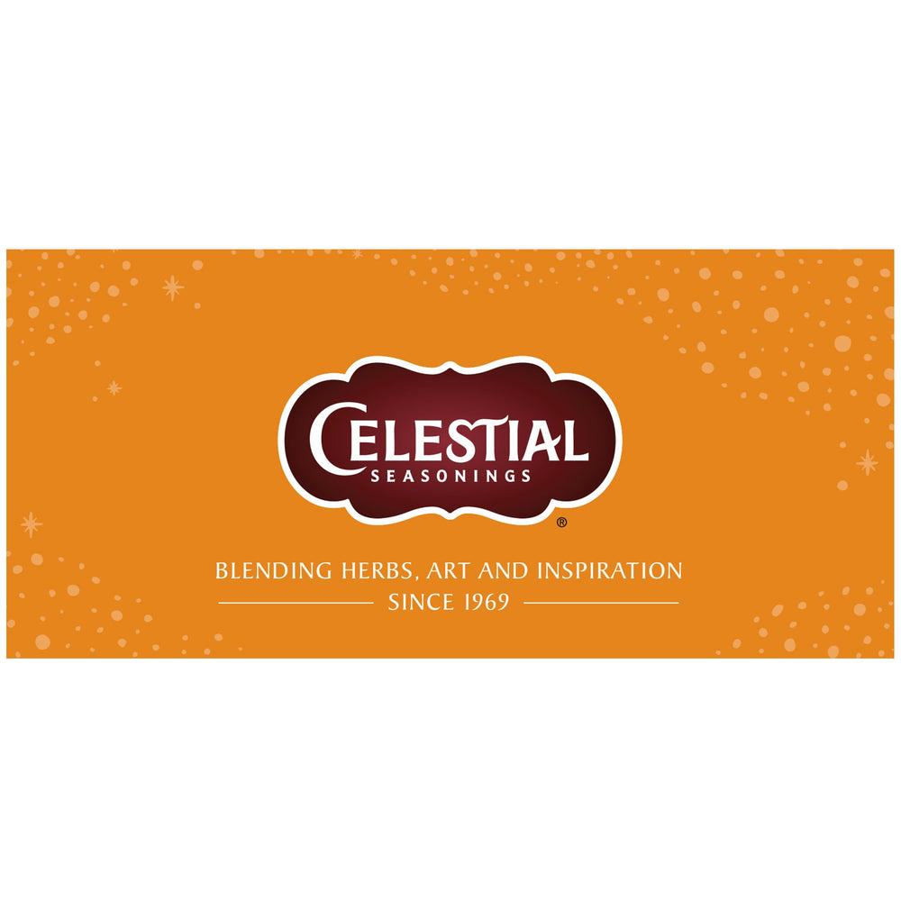 Celestial Seasonings Vermont Maple Ginger tea ingredients closeup; ginger, cinnamon and maple notes visible