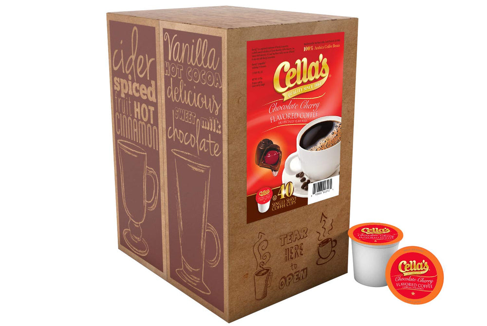 Cellas single-serve pods compatible with Keurig K-Cup Brewers for home or office use.