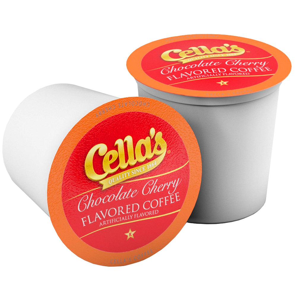 Rich chocolate and cherry notes mingle in every cup from Cellas chocolate cherry blend.