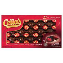 Cellas dark chocolate covered cherries with glossy shells, perfect for gifting or snacking.