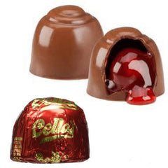 Unwrapped gift box reveals chocolate-cherry treats perfect for sharing.