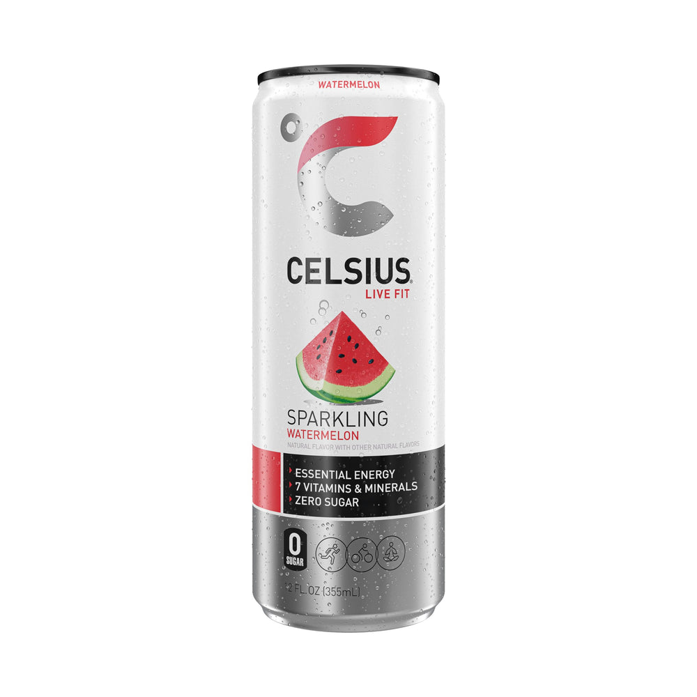 Active lifestyle scene with CELSIUS Watermelon can in hand.