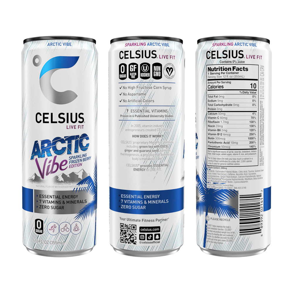 CELSIUS Arctic Vibe 12-pack box highlights convenient, sugar-free energy for busy days