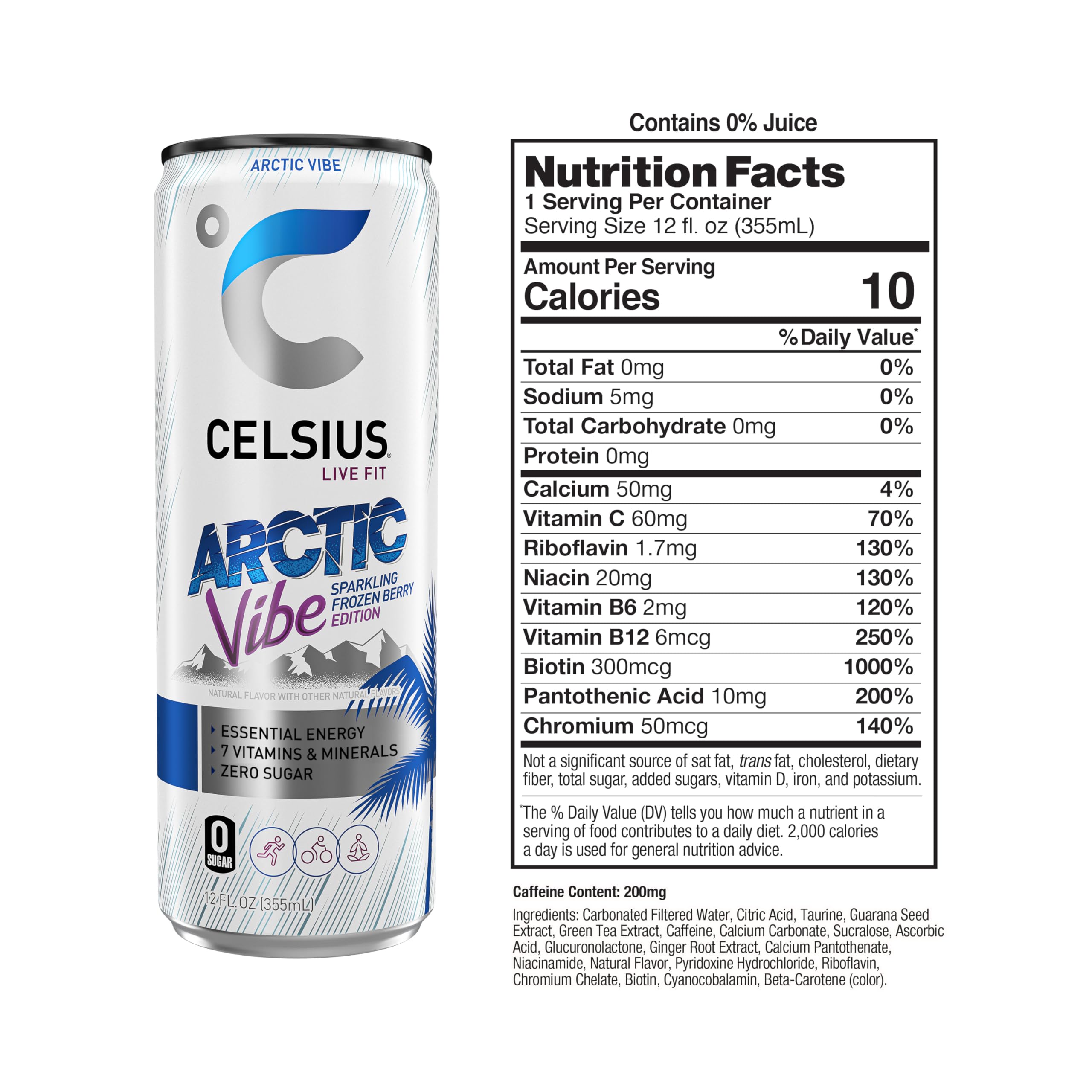 CELSIUS Arctic Vibe Frozen Berry pour showcases a refreshing pick-me-up during workouts
