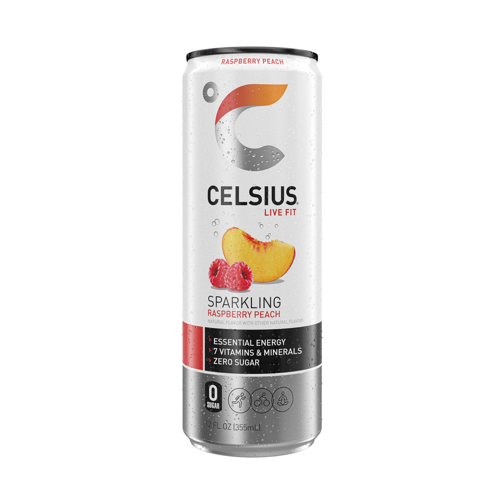 Chilled CELSIUS can beside running shoes, pre-workout ritual
