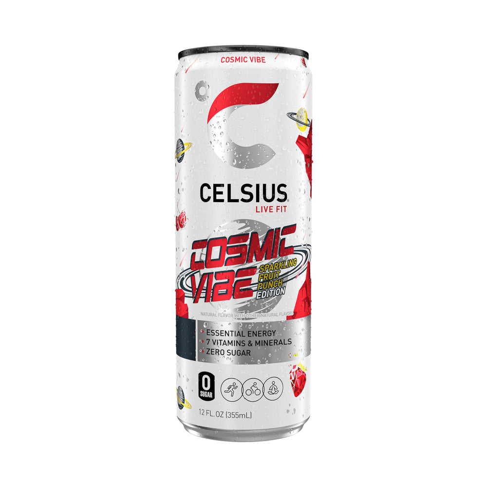 Celsius Cosmic Vibe pack of 12 cans on shelf