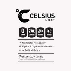 CELSIUS Essentials Sparkling Watermelon Ice bottle on a gym counter, post-workout refreshment.