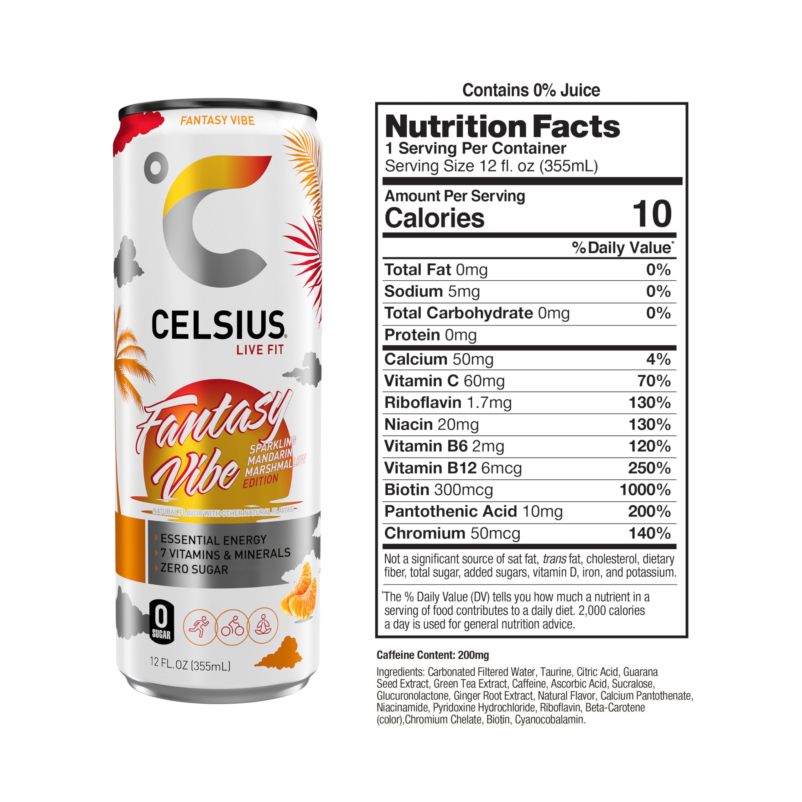 Celsius Fantasy Vibe marshmallow detail reveals creamy finish and flavor.