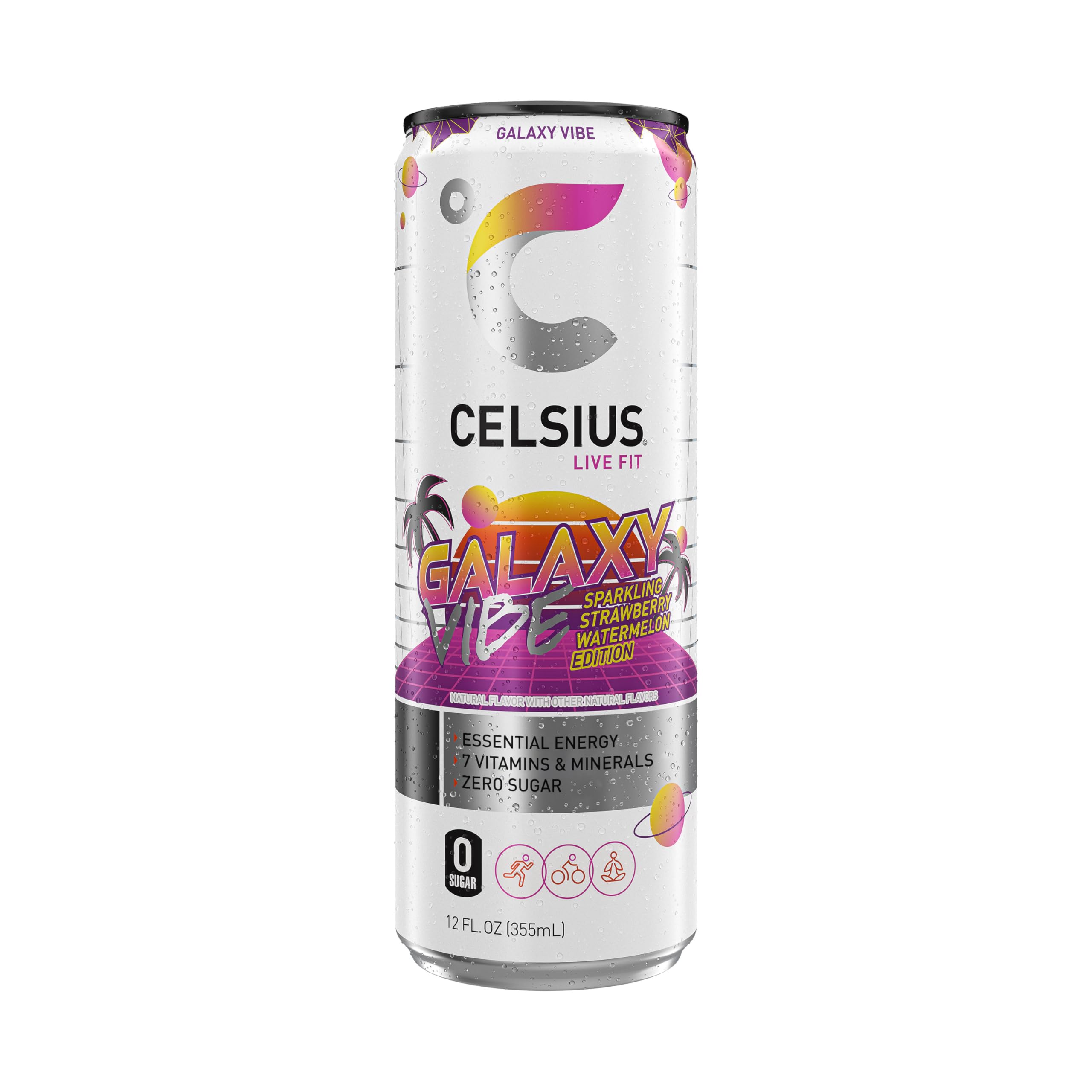 Celsius Galaxy Vibe lifestyle imagery suggests active, balanced days.