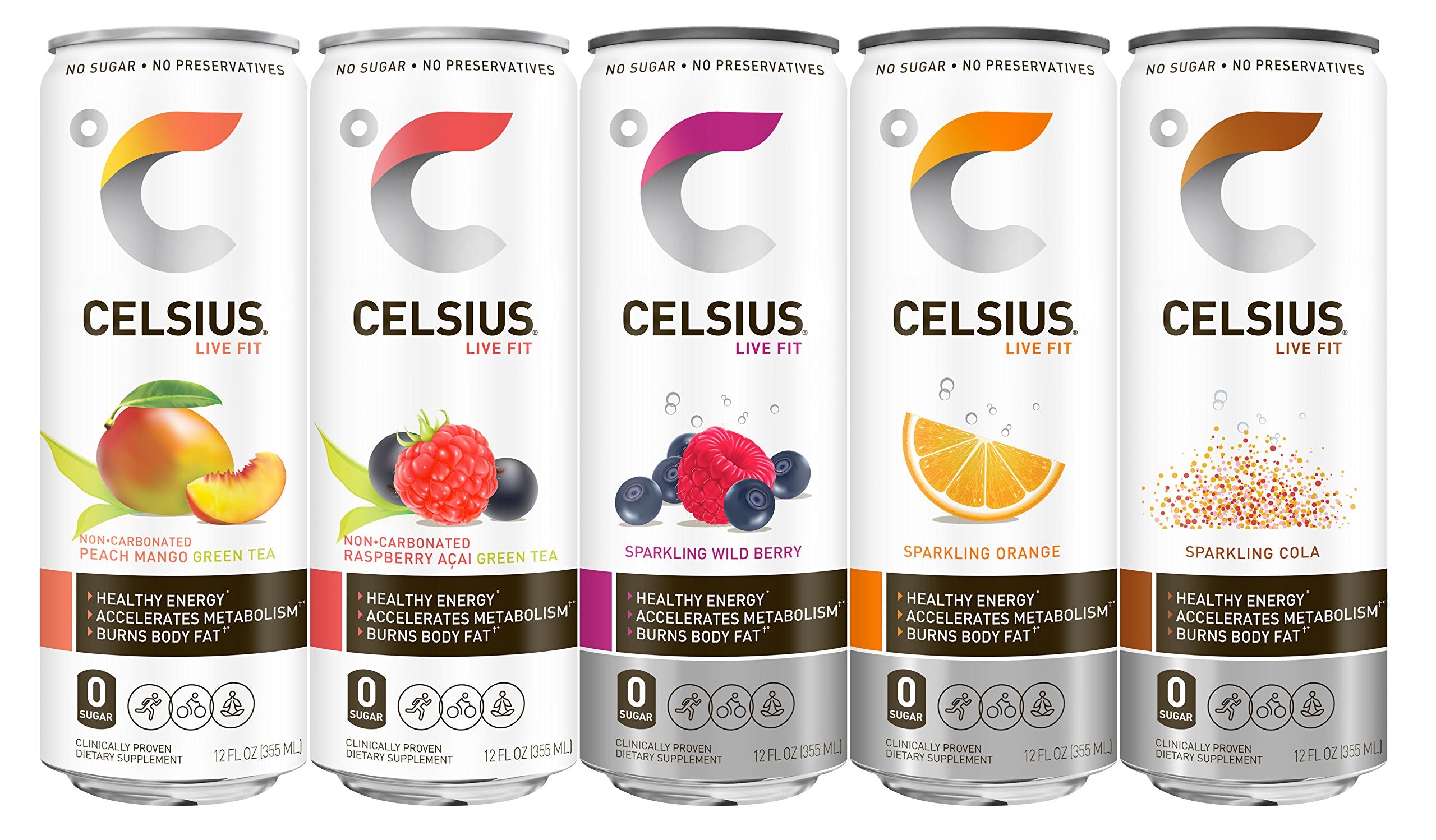 CELSIUS guarana seed can tab promotes alertness during workouts