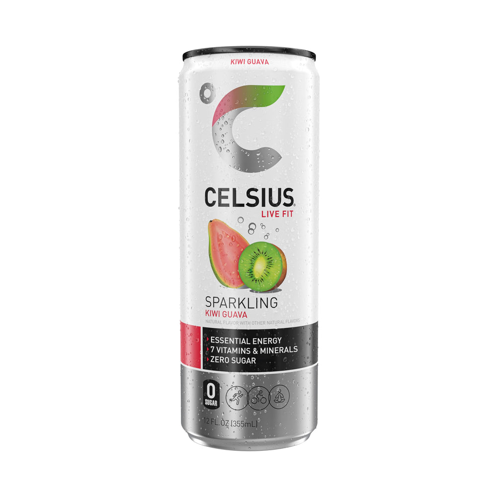 CELSIUS serving over ice in a glass for a refreshing daily routine.