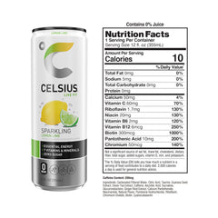 Celsius Lemon Lime can pouring, instant refreshment with zero sugar