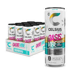 CELSIUS Oasis Vibe prickly pear lime can offers sugar-free energy for workouts.