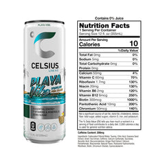 Celsius Playa Vibe ready-to-drink pack of 12 cans for on-the-go workouts.