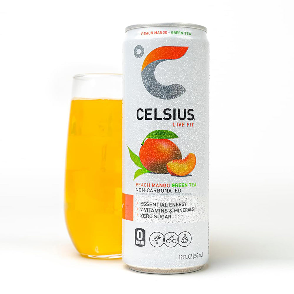 CELSIUS ready-to-drink energy can graphic evokes a convenient, on-the-go pick-me-up.
