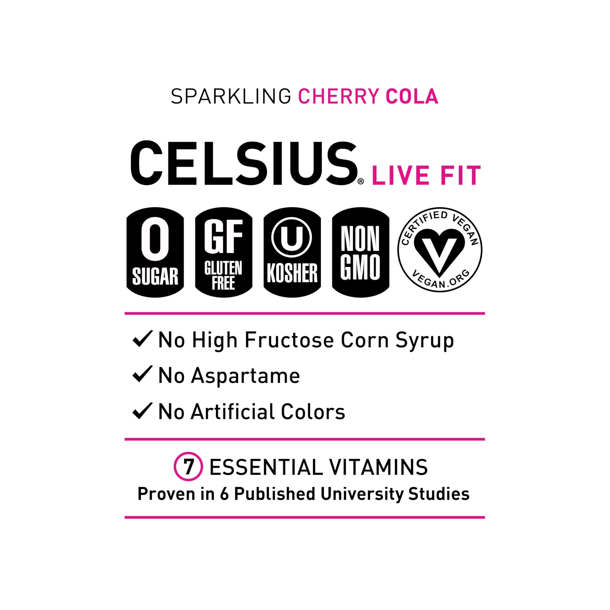 A glass with CELSIUS cans beside gym gear illustrating convenient energy during workouts.