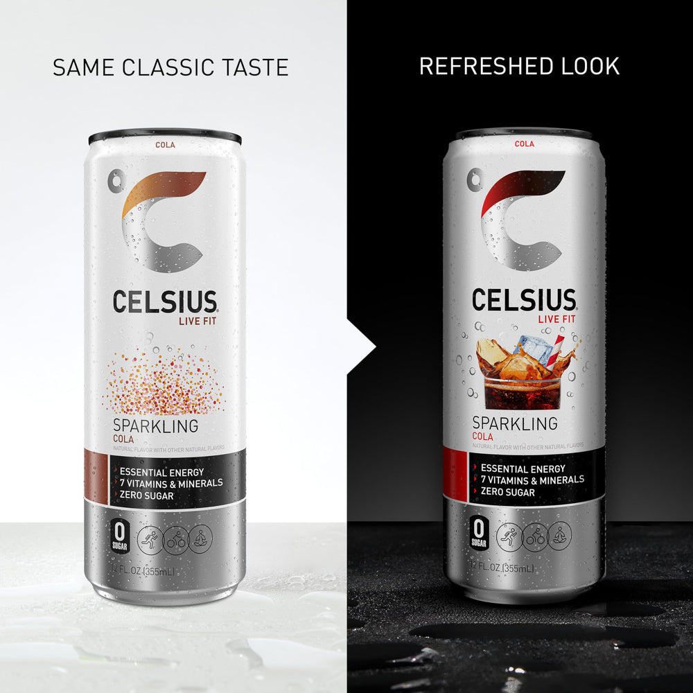 CELSIUS Sparkling Cola energy moment, ideal for pre-workout or mid-day boost.