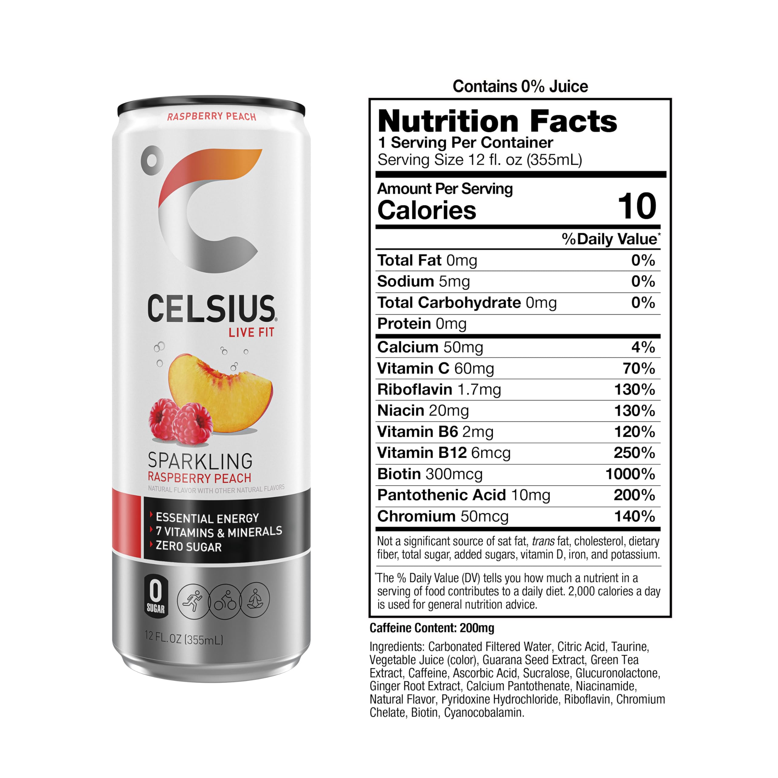 Pouring CELSIUS Raspberry Peach into a glass for a refreshing pick-me-up