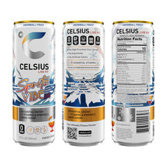 CELSIUS Sparkling Spritz Vibe served in a chilled glass for winter refreshment.