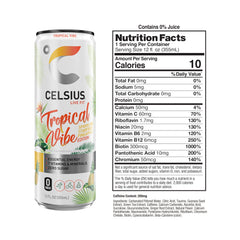 Celsius Sparkling Tropical Vibe side can for convenient on-the-go energy
