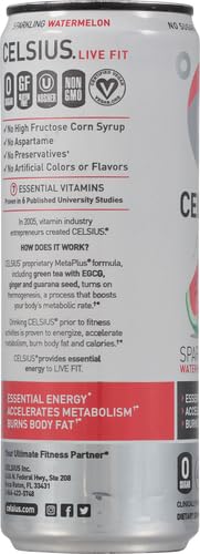 CELSIUS sparkling watermelon athlete image, ideal for post-workout hydration.