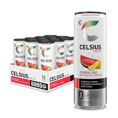 Celsius Sparkling Watermelon Lemonade can delivering refreshing energy for workouts
