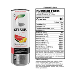 Celsius Sparkling Watermelon Lemonade pour showcases crisp flavor and clean energy boost