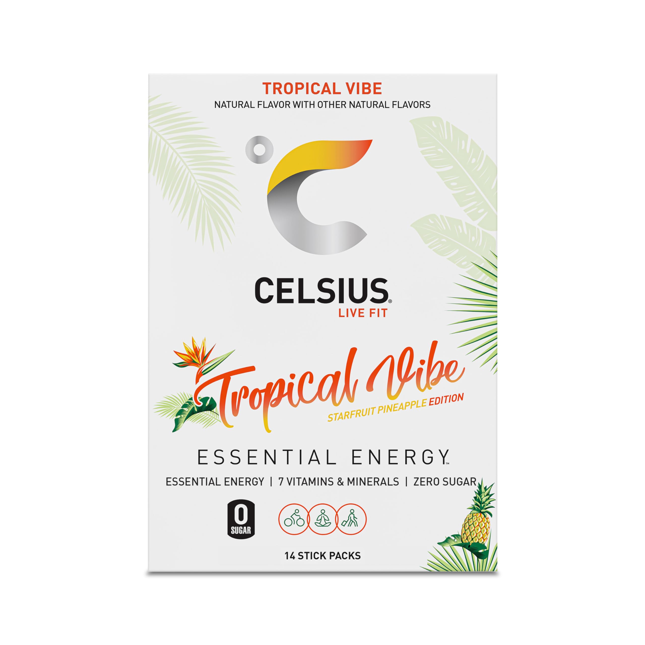 CELSIUS Tropical Vibe OTG powder sticks in action.