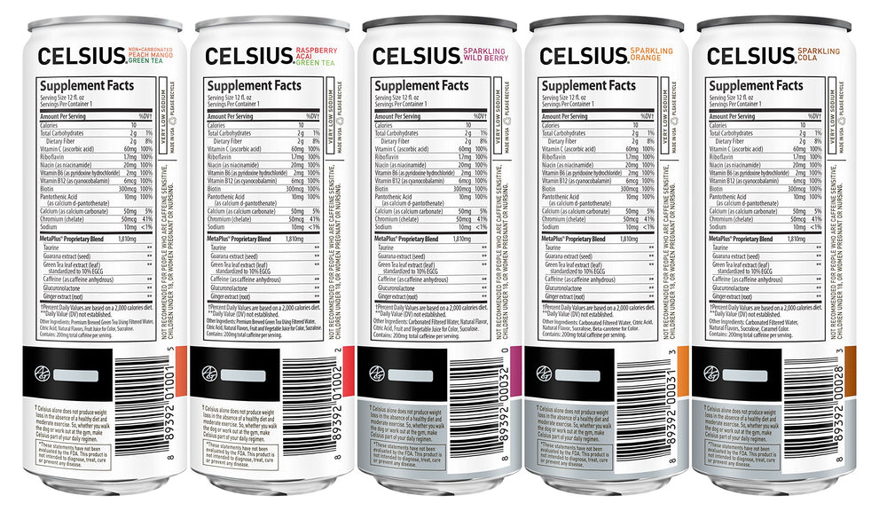 CELSIUS vitamin C boost on label supported immune-friendly energy