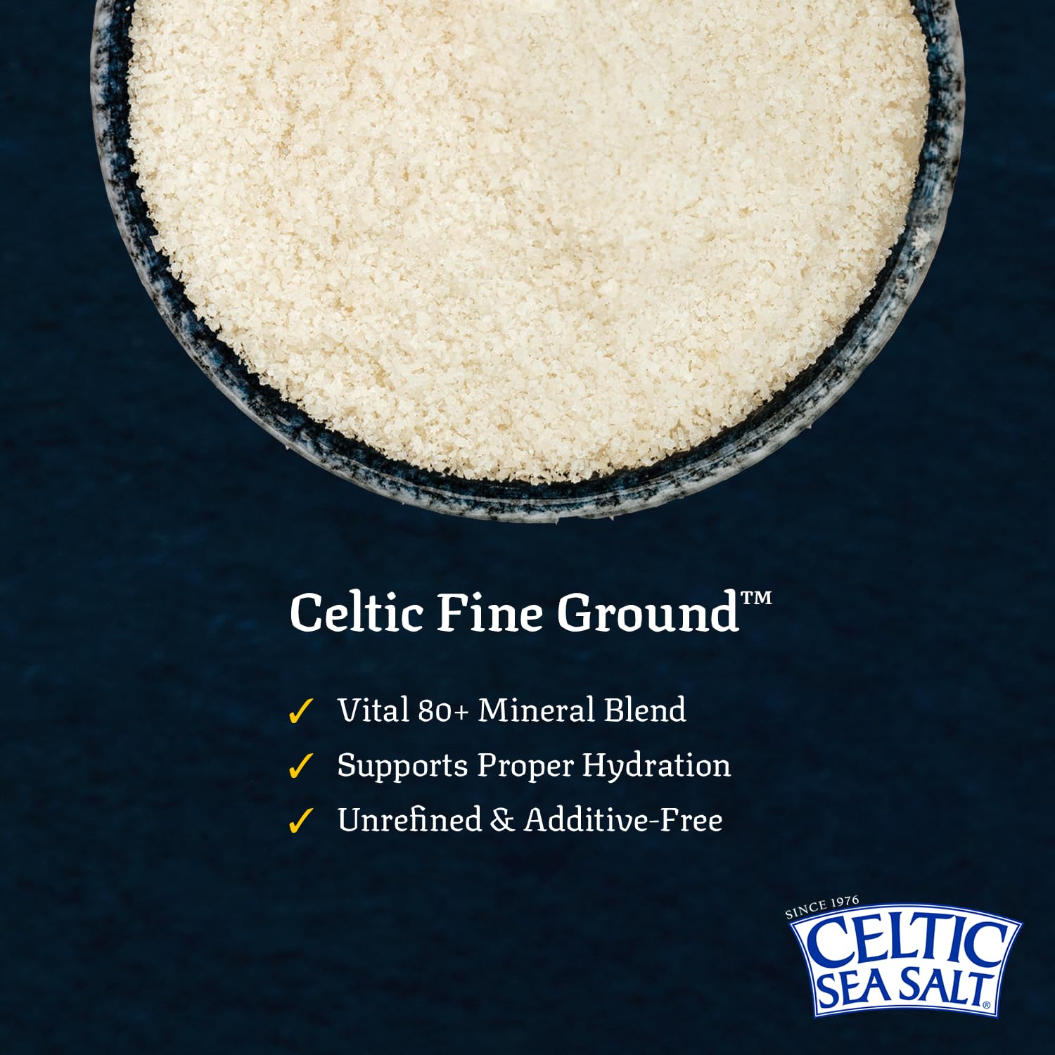 Celtic Sea Salt in a 5 lb resealable bag preserves freshness.