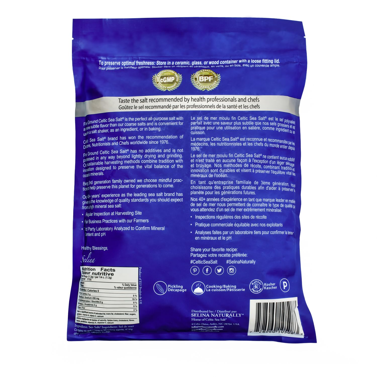 Celtic Sea SaltKosher-certified seal signals trusted quality.