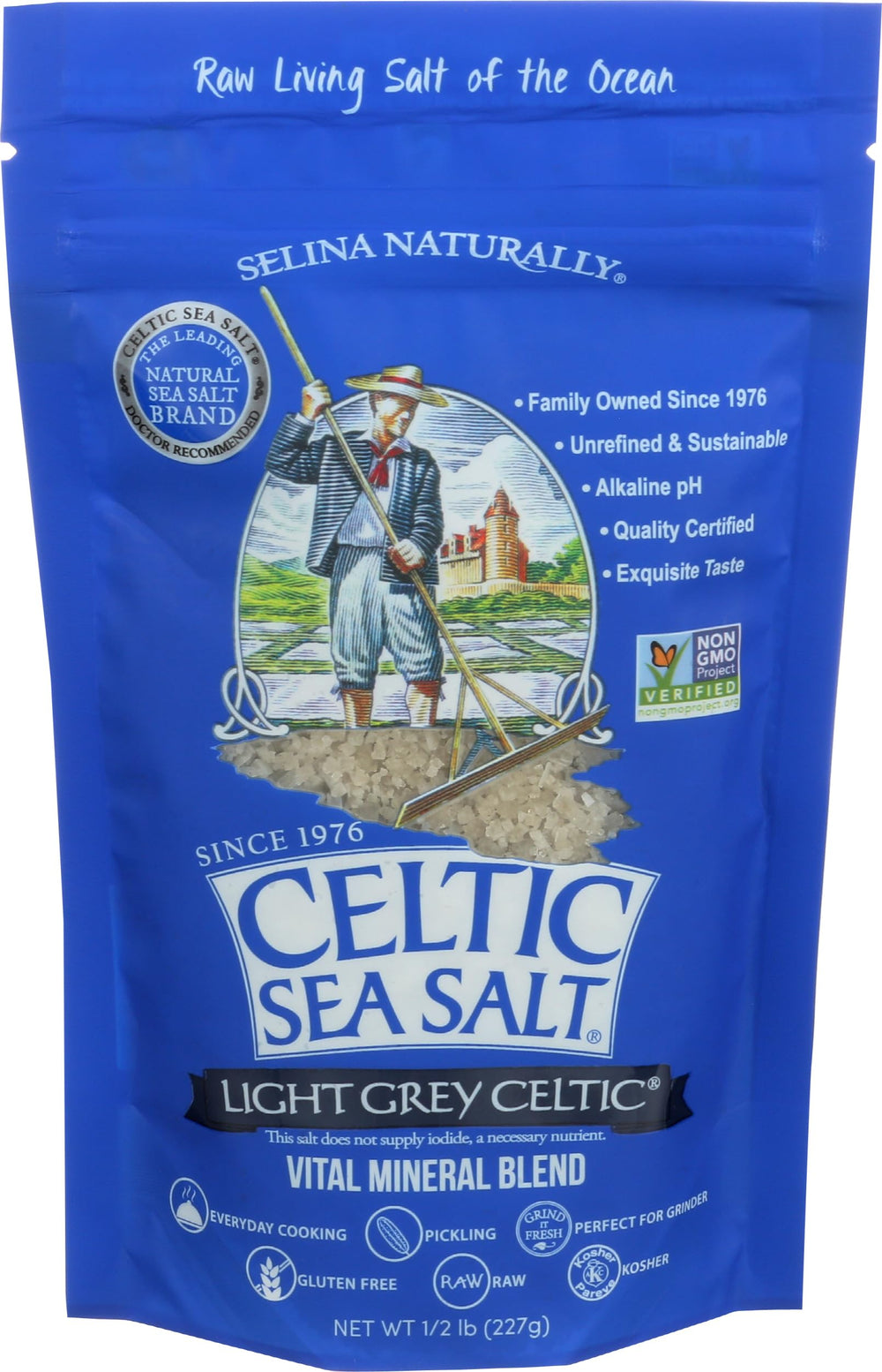 Celtic Sea Salt Light Grey Pou seasoning dish illustrating all-purpose use.