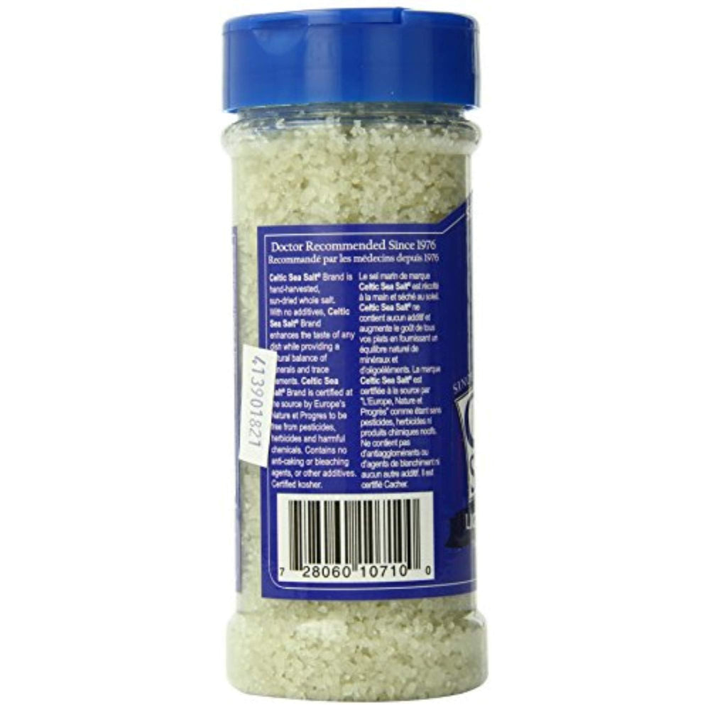 Celtic Sea Salt Light Grey Shaker refillable jar ready for ongoing kitchen use