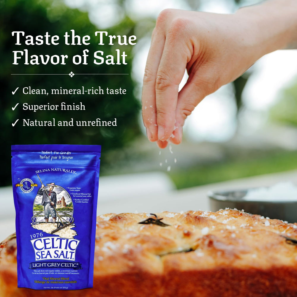 Celtic Sea Salt ready-to-use seasoning for everyday meals.