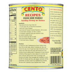 Cento crushed tomatoes being poured, ideal base for quick weeknight pasta sauces.